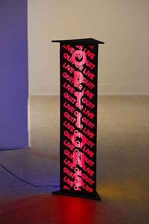 Choices, Options and Decisions, three sided lite sculpture